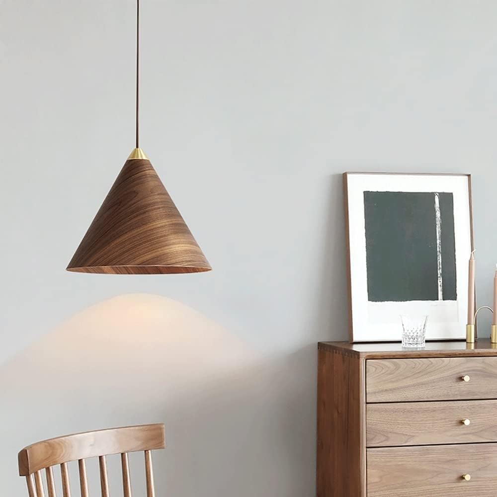 Valentina Vintage Minimalista Metallo Nero Noce Lampade a Sospensione Sala da Pranzo Bar