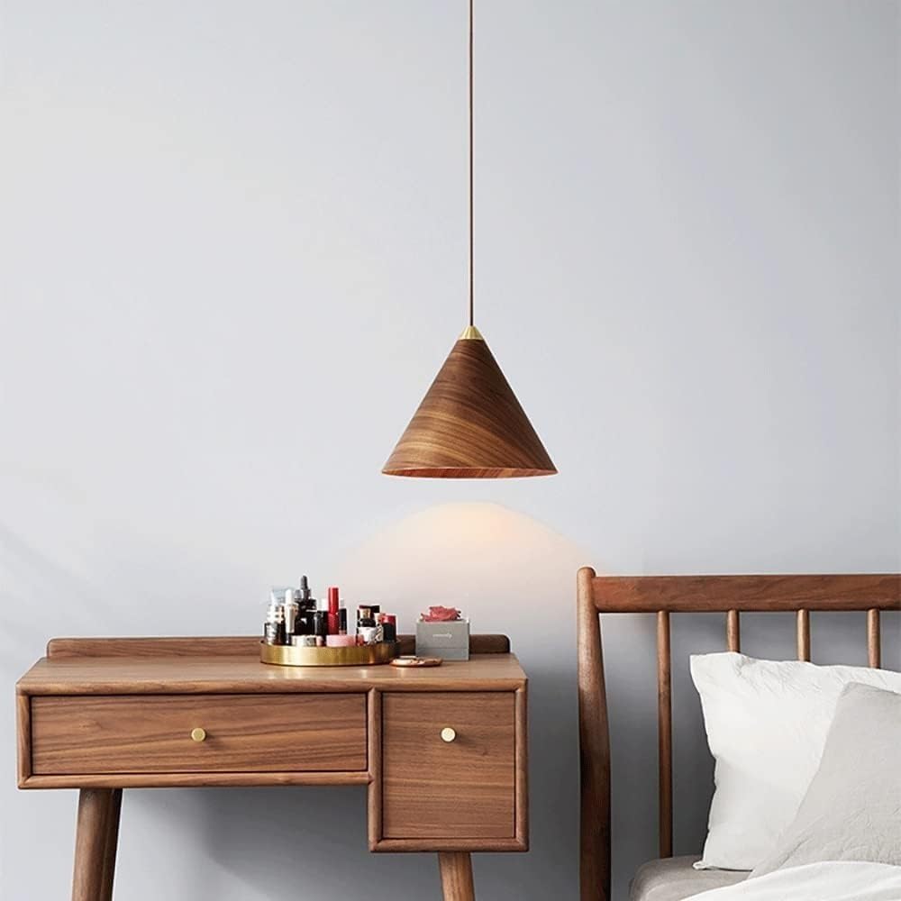 Valentina Vintage Minimalista Metallo Nero Noce Lampade a Sospensione Sala da Pranzo Bar