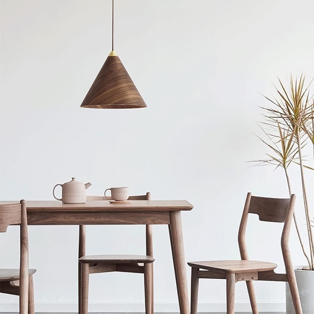 Valentina Vintage Minimalista Metallo Nero Noce Lampade a Sospensione Sala da Pranzo Bar