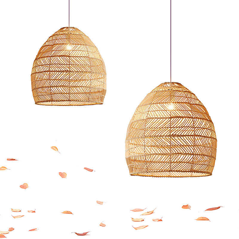 Ritta Rattan Paralume Bambù Lavorato Mano Lampade a Sospensione