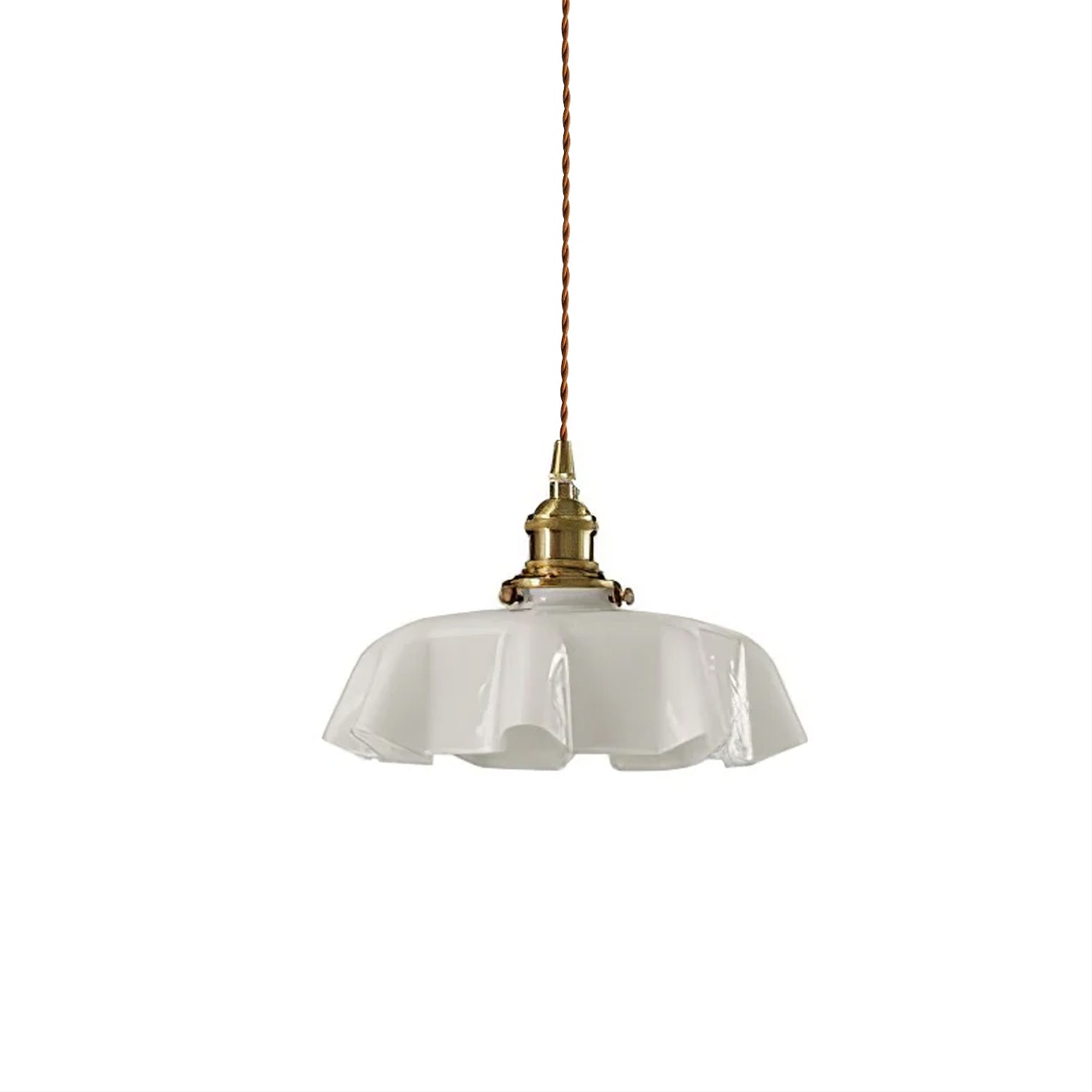 Aria Lampada a Sospensione Stile Rustico con Paralume Increspato