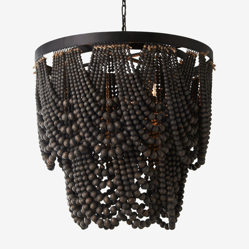 Silva Lampade a Sospensione LED Boho in Nero/Ruggine/Bianco Legno/Metallo per Soggiorno/Camera da Letto