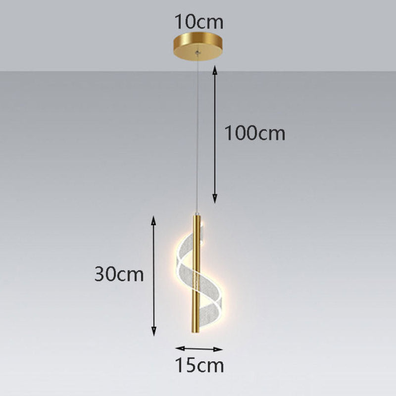 Arisha Lampade a Sospensione Vintage Oro Nastro Metallo/Acrilico Soggiorno