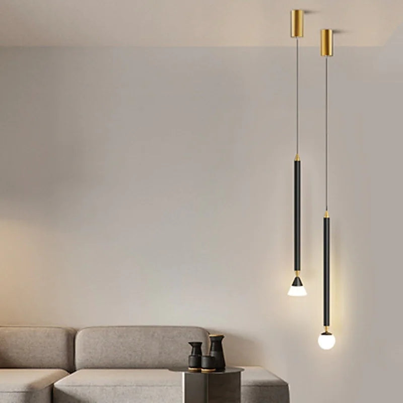 Arisha Lampada a Sospensione Metallo Nero/Oro Lineare Soggiorno