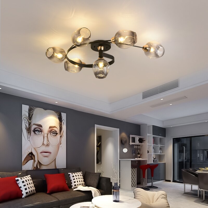 Valentina Moderno LED Spirale Plafoniere Metallo Vetro Nero/Oro Sala da Pranzo/Soggiorno/Camera da Letto
