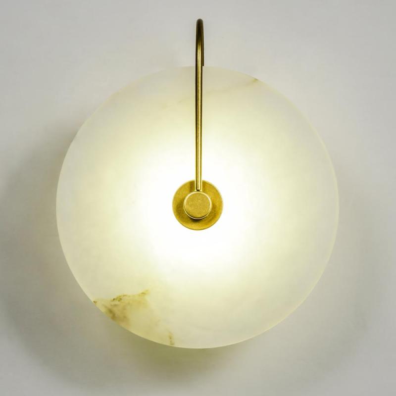 Arisha Moderno LED Applique Marmo Artificiale Metallo Oro/Nero Rotonda Comodino/Soggiorno/Camera da Letto