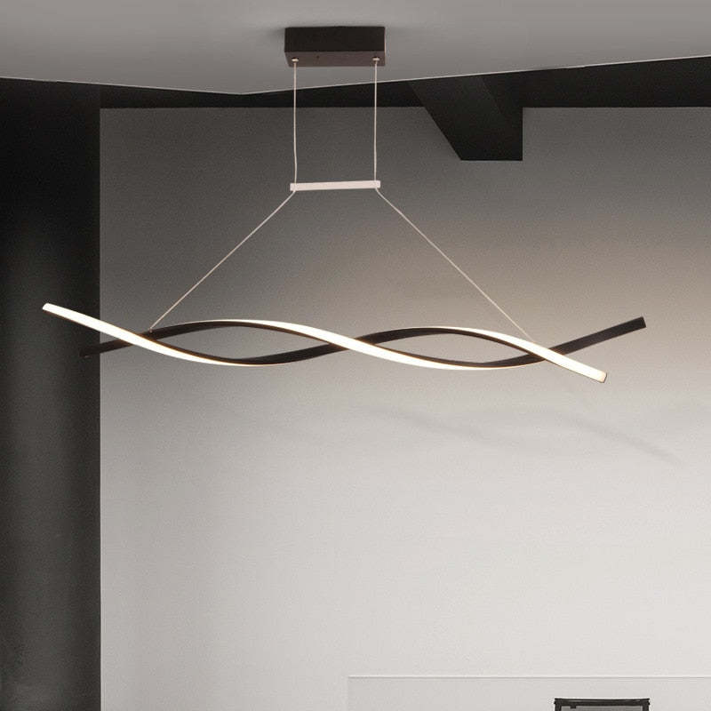 Arisha Lampade a Sospensione Lineare Doppia onda Moderno Metallo Nero/Grigio Camera da Letto