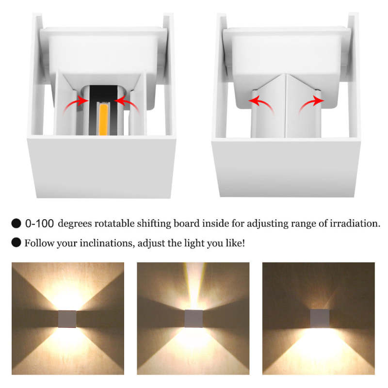 Ray Applique da Esterni Quadrato Regolabile LED