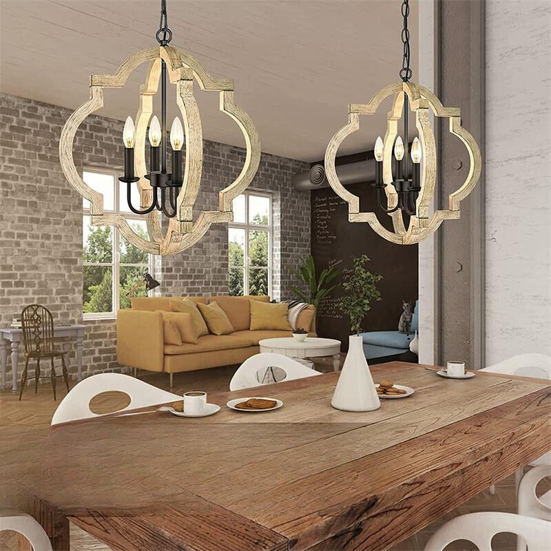 Silva Vintage Metallo/Legno Lux Lampadario Nero Camera da letto/Soggiorno
