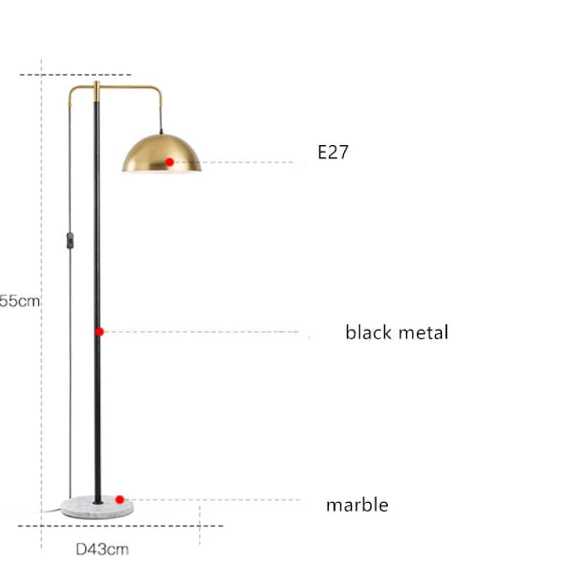 Arisha Moderna LED Lampada da Terra Metallo Oro Soggiorno/Camera da Letto Arco