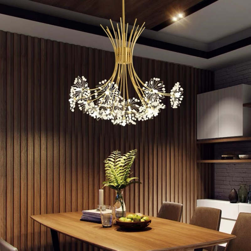 Arisha Moderna Arte Deco Lampada a Sospensione Sputnik Metallo/Acrilico Nero/Oro