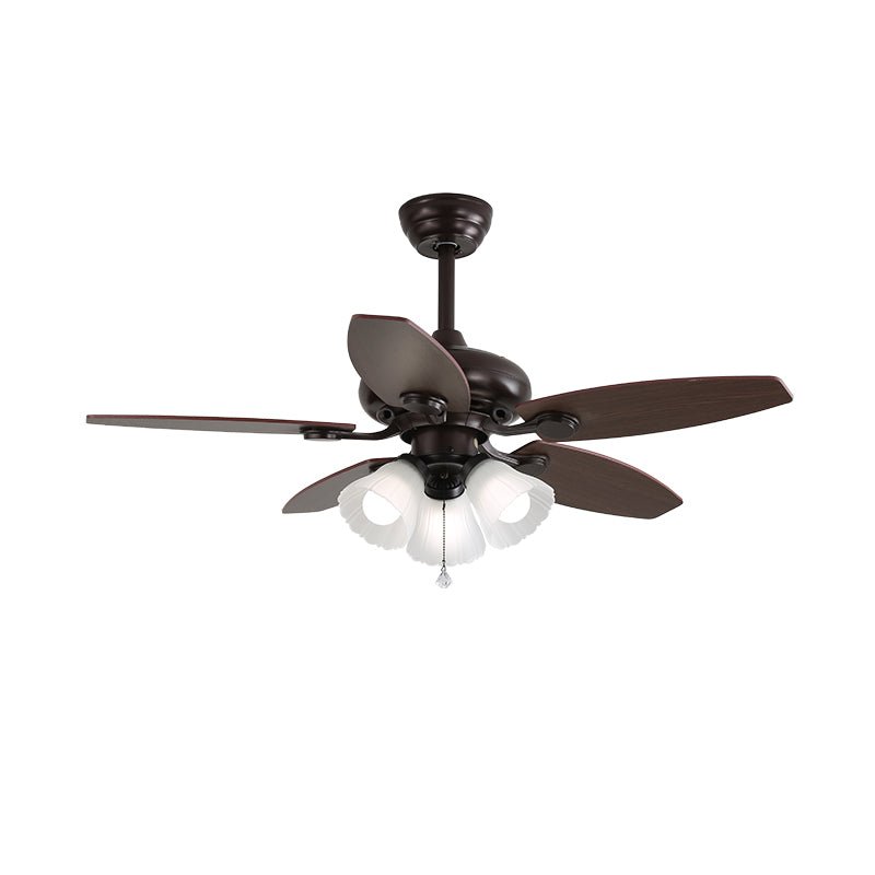 Ventilatore da soffitto con luce Solara Classico in Legno e Vetro