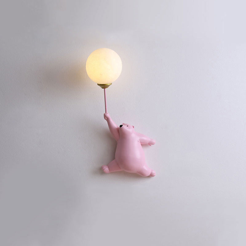 Aria Design LED Applique da Parete Lettura Pallone d'Orso Bianco/Blu Camera da letto/Studio/Soggiorno