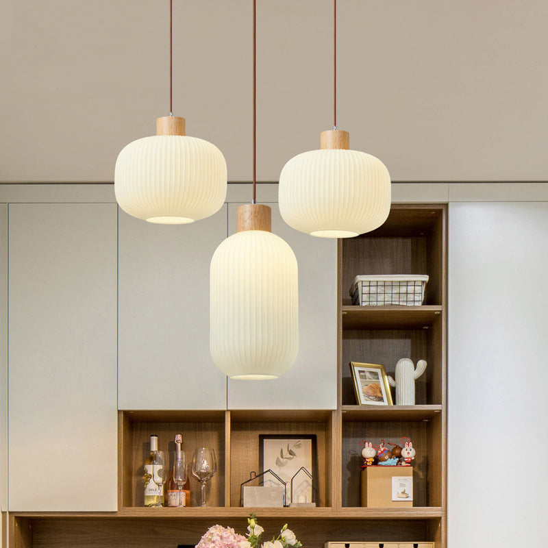 Muto Moderno Legno/Vetro Lampade a Sospensione Bianco Soggiorno Camera da Letto