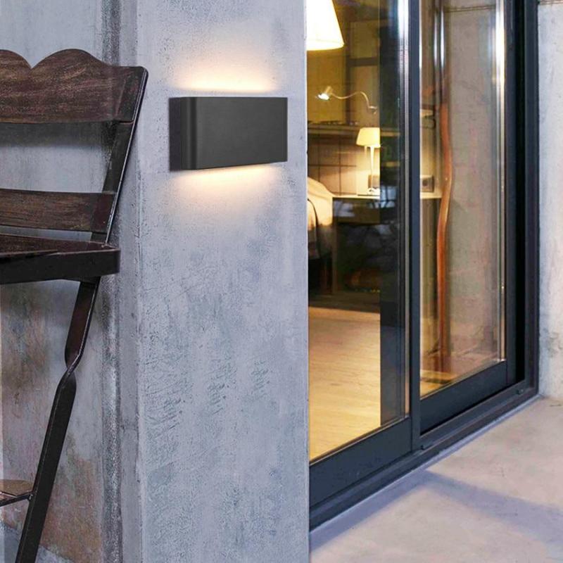 Ray Moderno Design LED Applique da Esterni Metallo Rettangolare