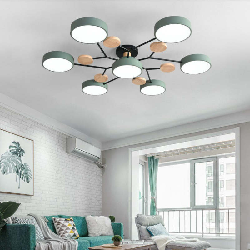 Arisha Moderne LED Plafoniere Metallo/Acrilico/Legno Bianco/Verde/Grigio Siggiorno