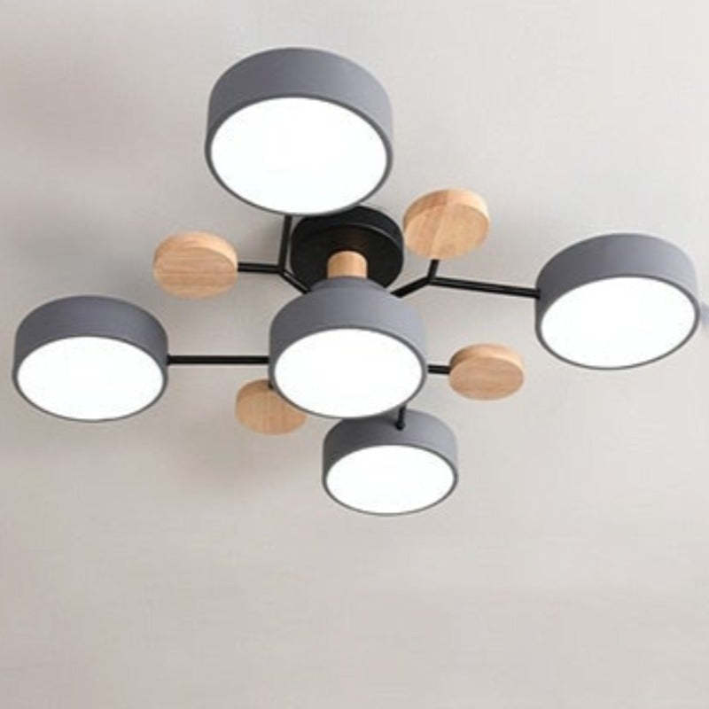 Arisha Moderne LED Plafoniere Metallo/Acrilico/Legno Bianco/Verde/Grigio Siggiorno