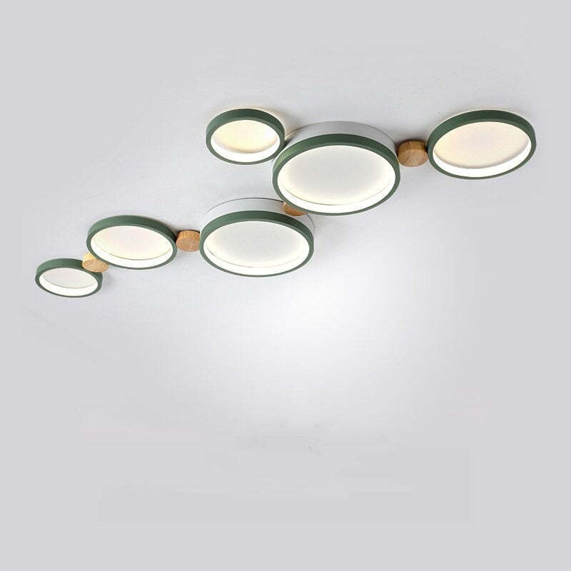 Arisha Minimalismo LED Plafoniera Bianco Rotonda Metallo Legno Soggiorno/Camera da Letto/Sala da Pranzo