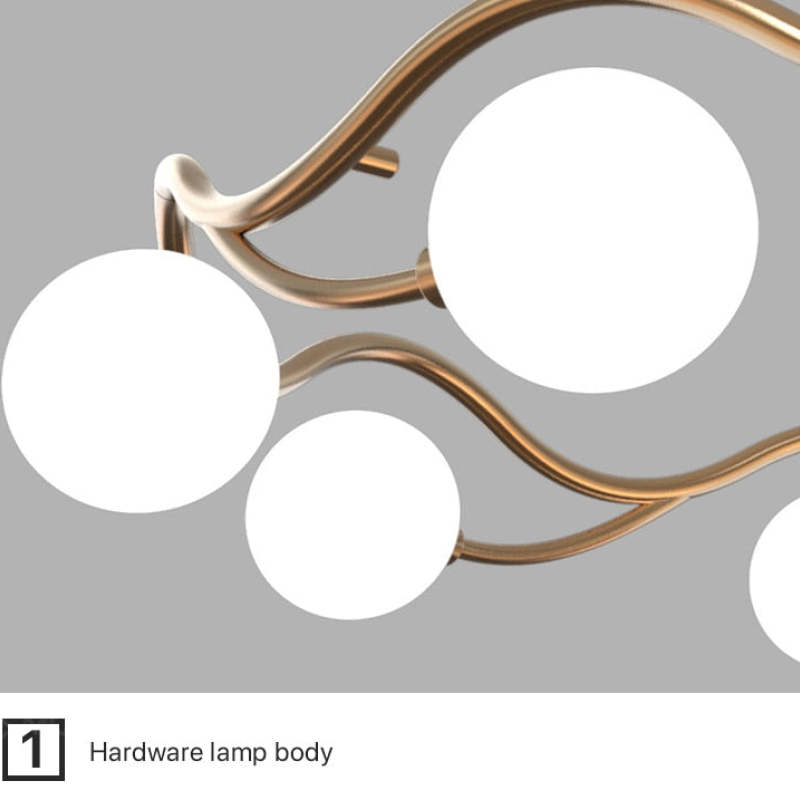 Valentina Moderno LED Elegante Lampada a Sospensione Metallo Vetro Bianco Oro Soggiorno/Camera da Letto