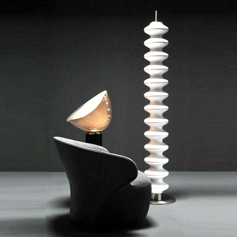 Mira Moderno Lungo Lampade da Terra Caramelle Metallo Vetro Bianco Soggiorno/Camera da Letto/Sala Studio