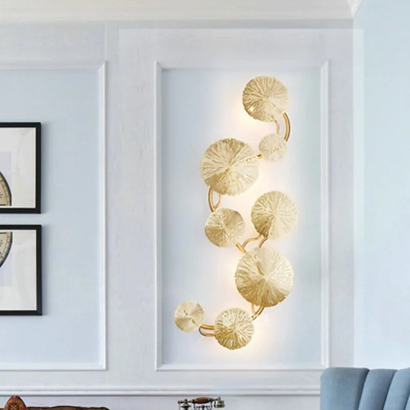 Knox Bellissimo LED Applique Rotonda Metallo Oro Ufficio/Caffè/Soggiorno/Camera da Letto