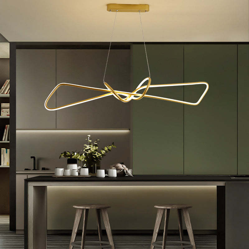 Bouvet Moderna LED Lampada a Sospensione Metallo Nero/Oro Lineare Soggiorno/Camera da Letto/Sala da Pranzo