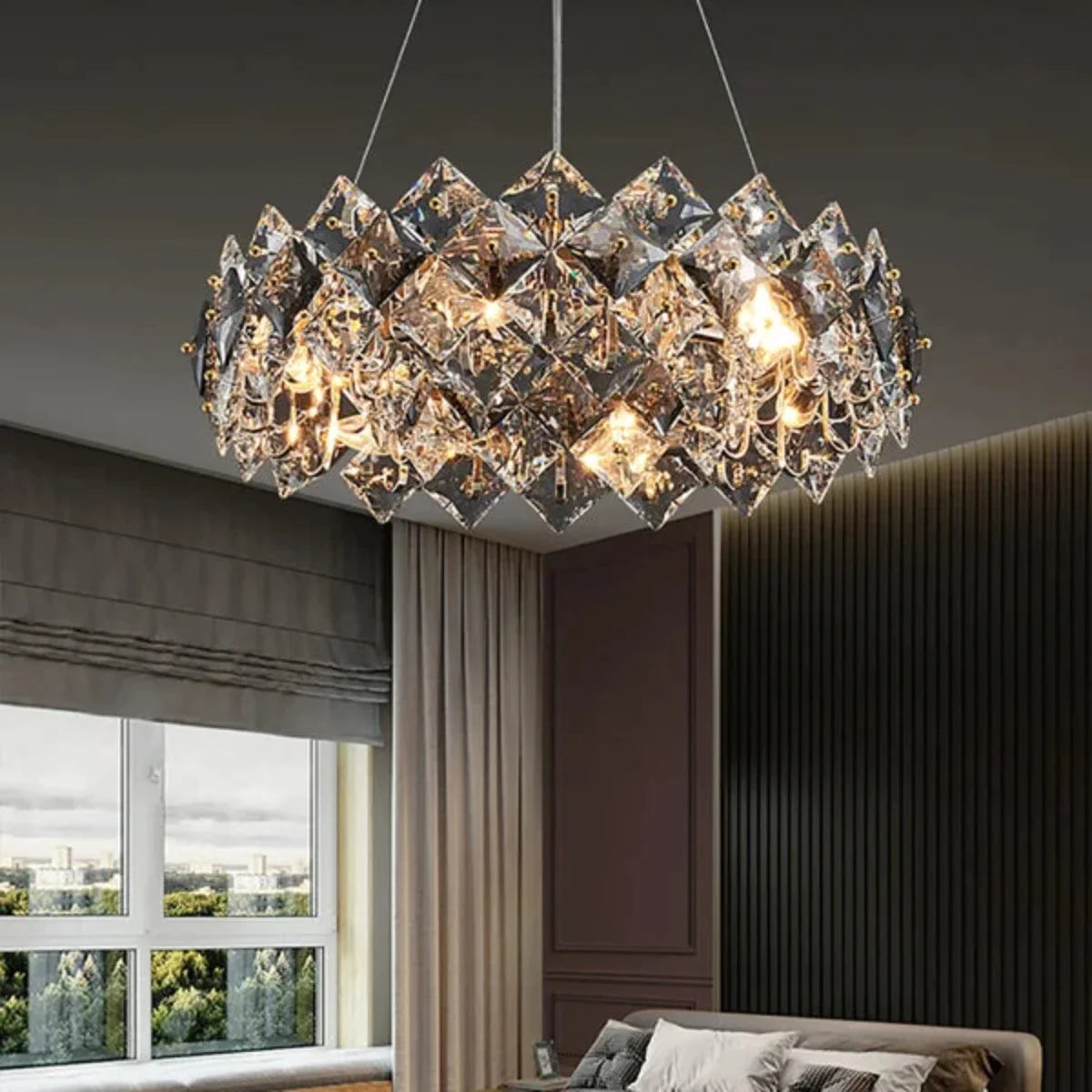 Kristy Moderno Design Cristallo Metallo Lampade a Sospensione Oro