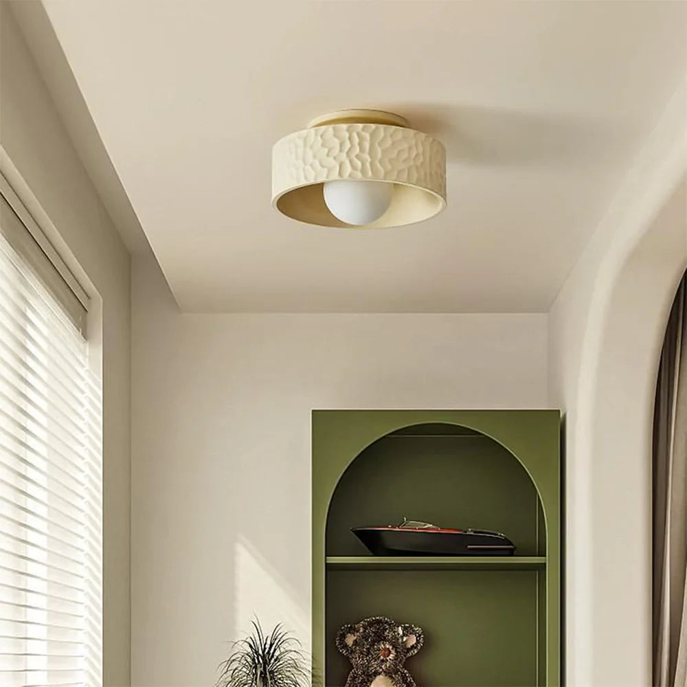 Arisha Moderno Resina Vetro Plafoniera Beige Camera da letto Soggiorno