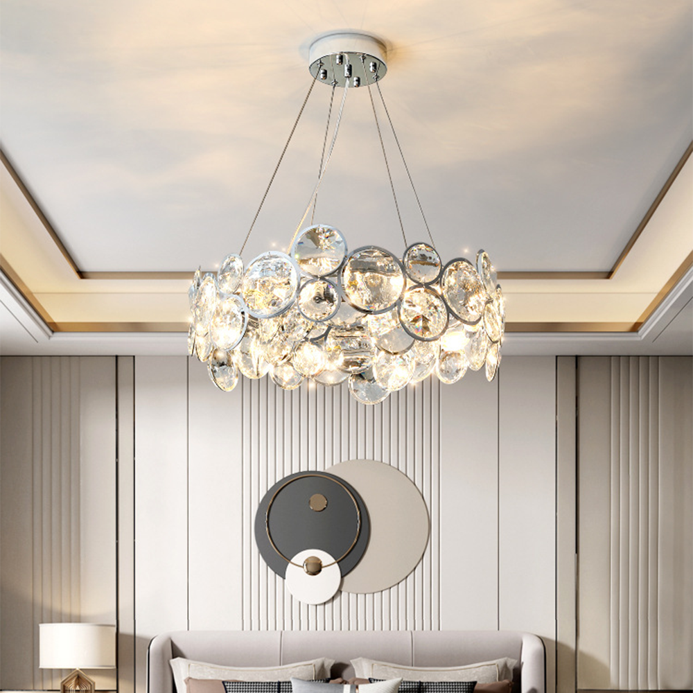 Kristy Moderno LED Rotondo Lampadari Cristallo Metallo Soggiorno