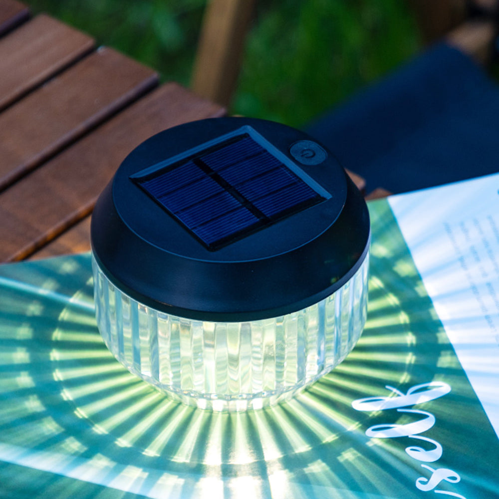 Ray Lampade da Tavolo Esterno Rotondo LED Solare Alimentato Bianco Giardino