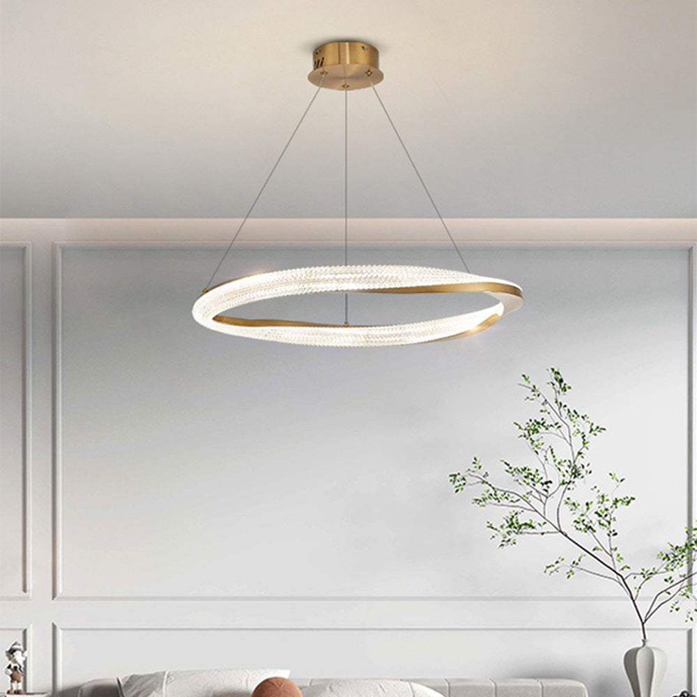 Kristy Minimalismo LED Squillo Lampade a Sospensione Metallo Acrilico Oro/Nero Soggiorno/Camera da Letto