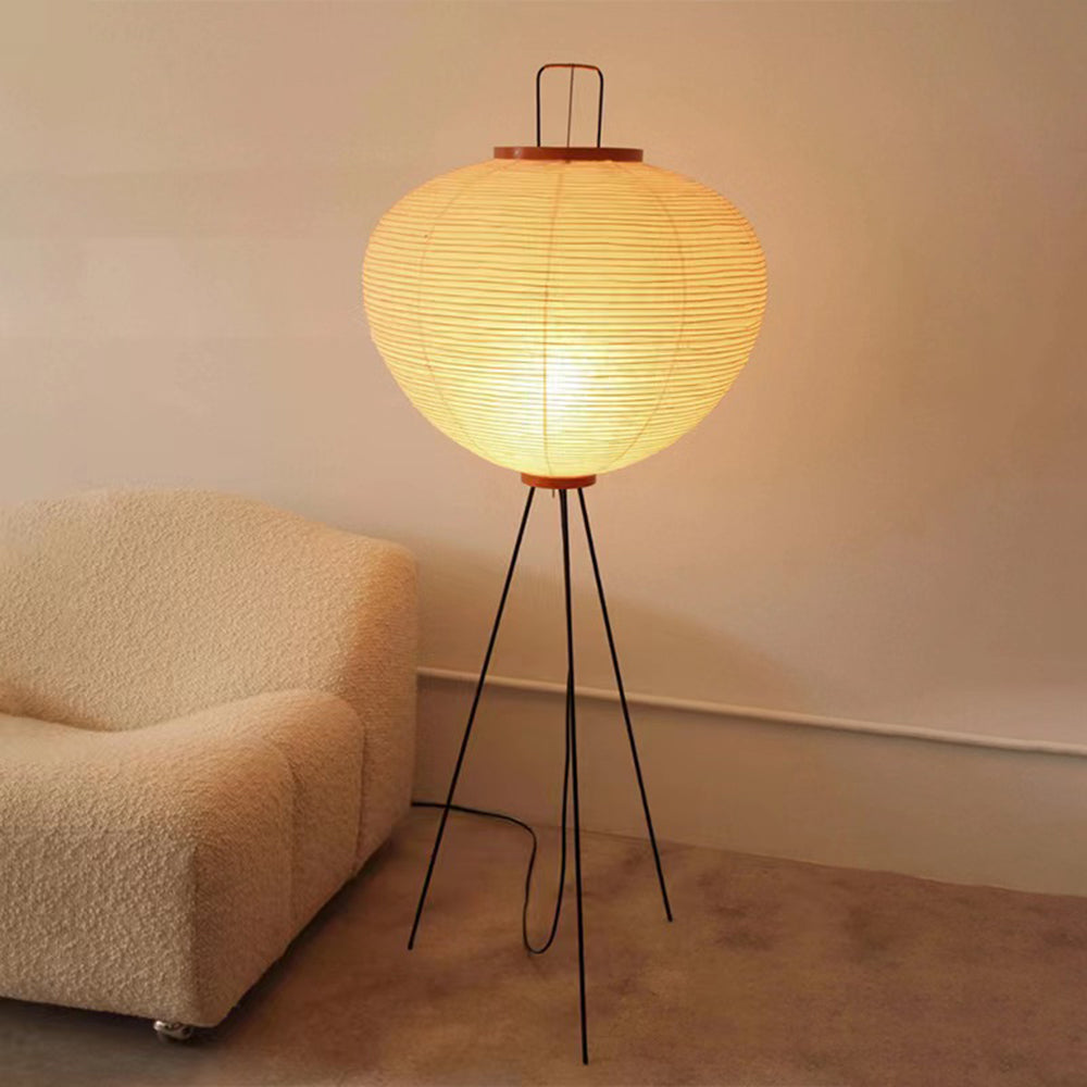 Ritta Moderne Minimalista Treppiede Lanterna Carta Lampade da Terra Bianco