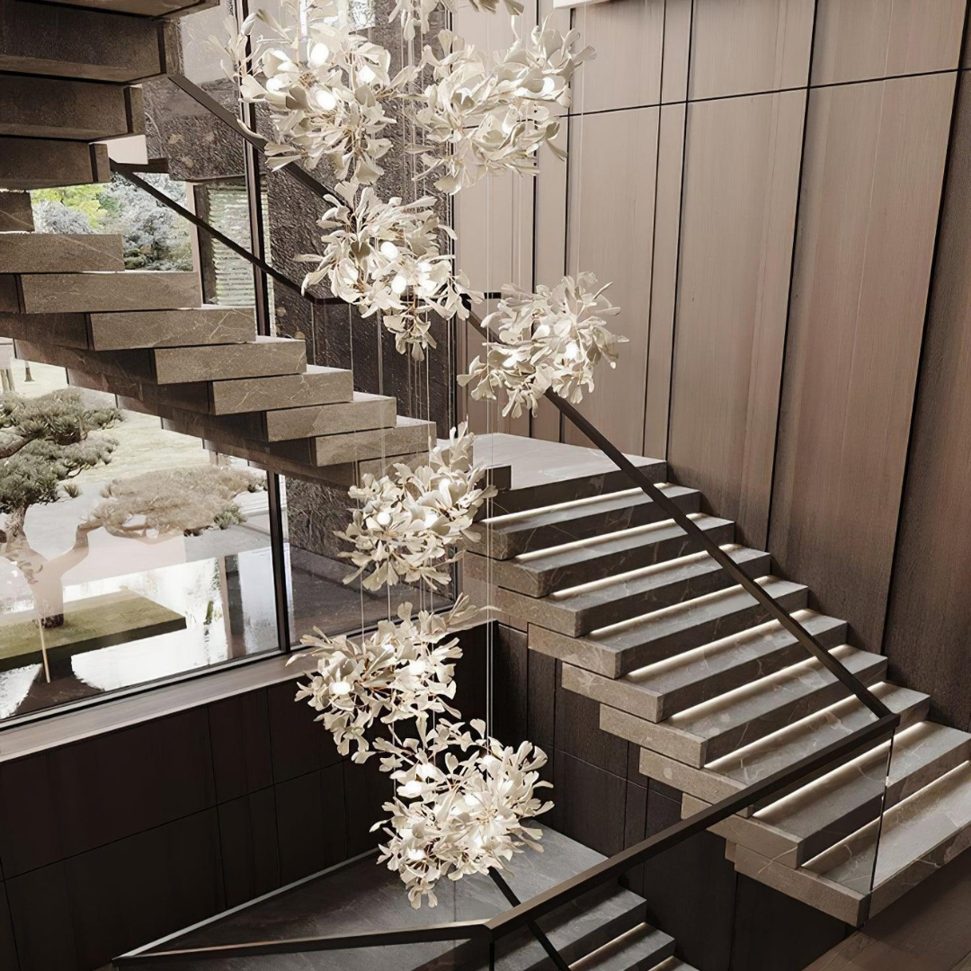 Olivia Design Bellissimo LED Lampade a Sospensione Irregolare Ginkgo Biloba Metallo Ceramico Soggiorno