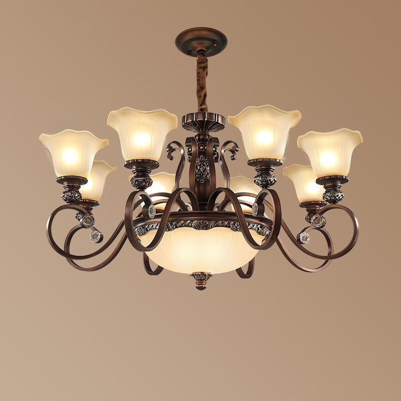 Arisha Retro Fiore Lampade a Sospensione Metallo Vetro Soggiorno Camera da Letto