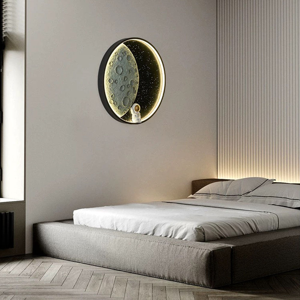 Aria Astronauta Rotondo Metallo Applique Camera da Letto