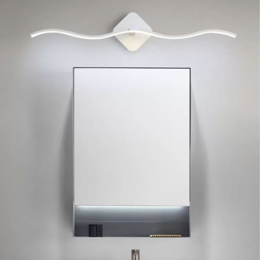 Arisha Minimalista LED Applique Onda Lineare Metallo Nero/Bianco Bagno