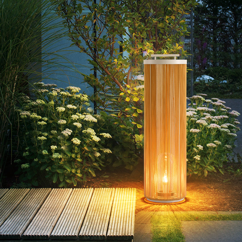 Ray Lampade da Esterno Metallo Rattan Retro Cavo/Solare/USB Giardino