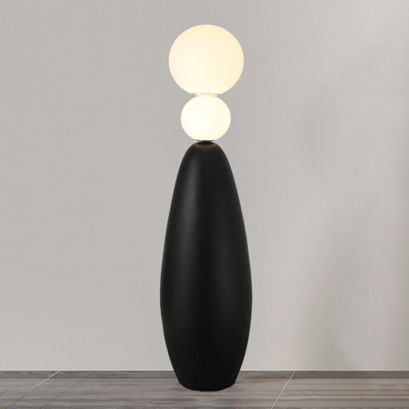 Valentina Moderne LED Lampade da Terra Nero/Bianco Resina/Vetro