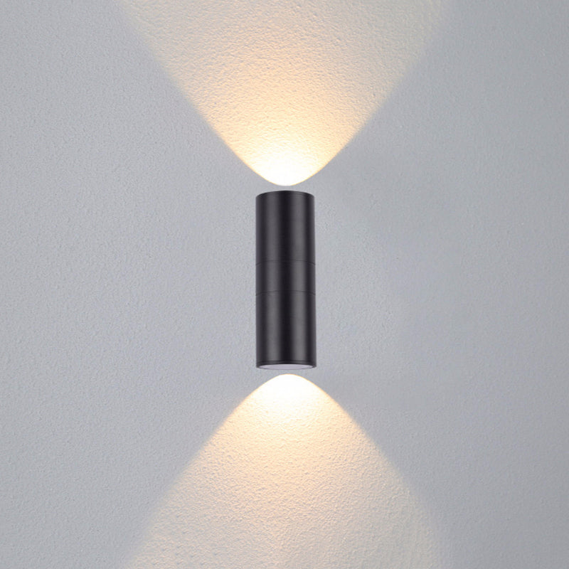 Ray Moderne LED Lampade da Esterno Metallo Nero Doppio-Luci Minimalista