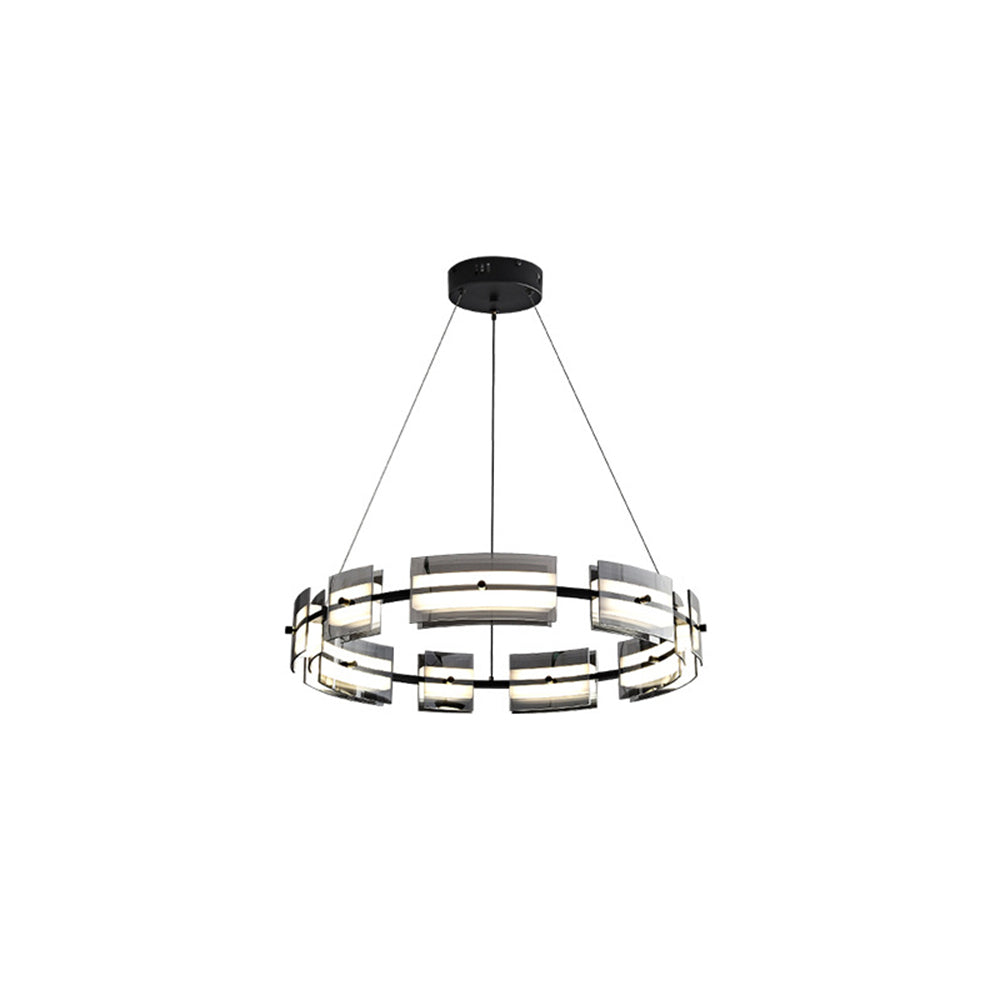 Arisha Moderno Urbano LED Anello Lampade a Sospensione Metallo Nero/Oro Soggiorno/Camera da Letto