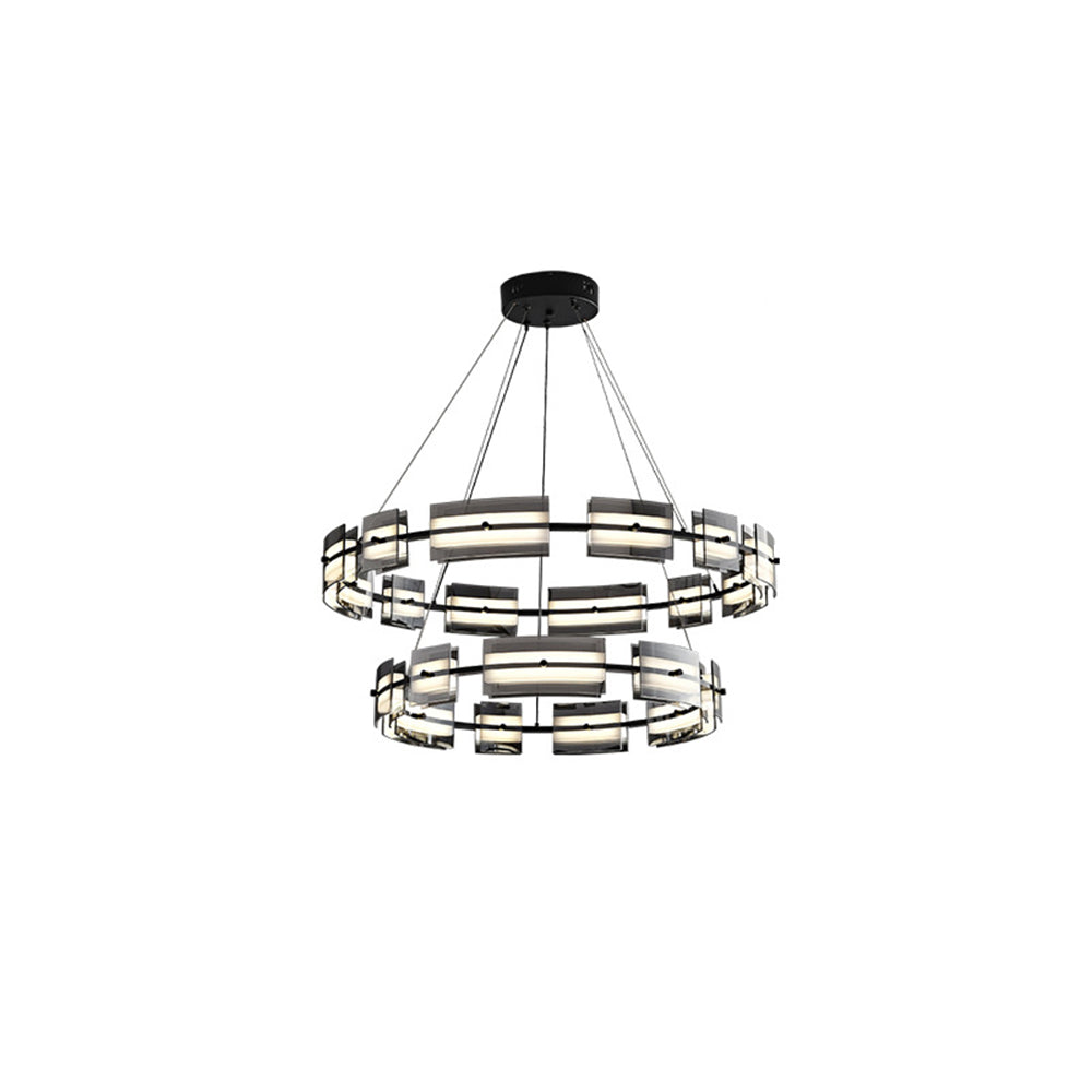 Arisha Moderno Urbano LED Anello Lampade a Sospensione Metallo Nero/Oro Soggiorno/Camera da Letto