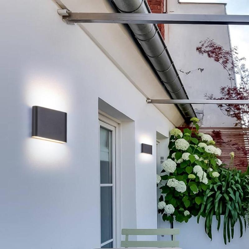 Ray Moderno Design LED Applique da Esterni Metallo Rettangolare