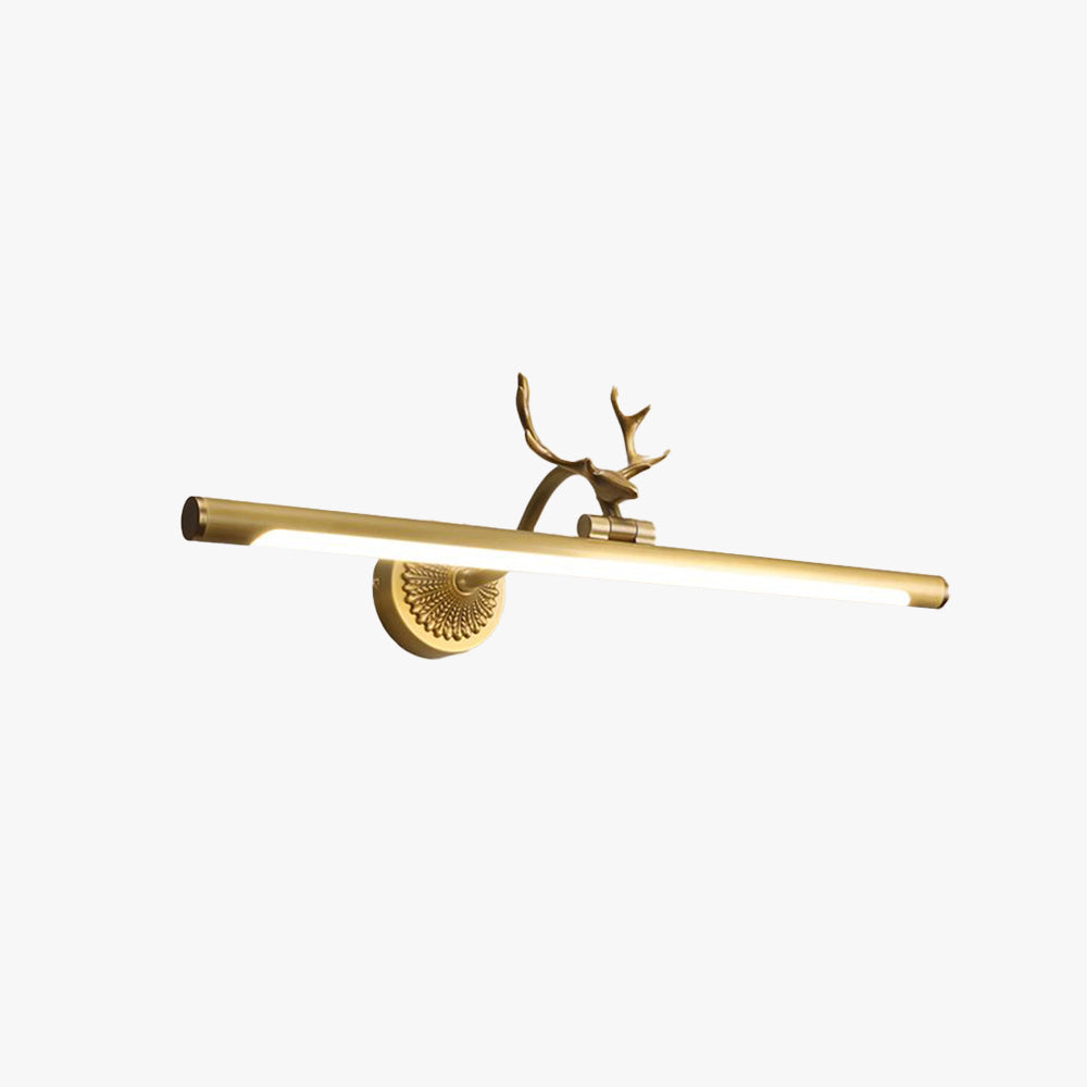 Arisha Applique Moderno LED Corno Cervo Forma Vanità Specchio Anteriore Nero/Ottone