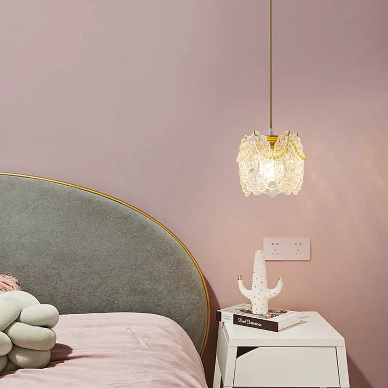 Kristy Bellissimo LED Lampade a Sospensione Metallo/Acrilico Bianco Francese Lacey Fiore Soggiorno/Camera da Letto