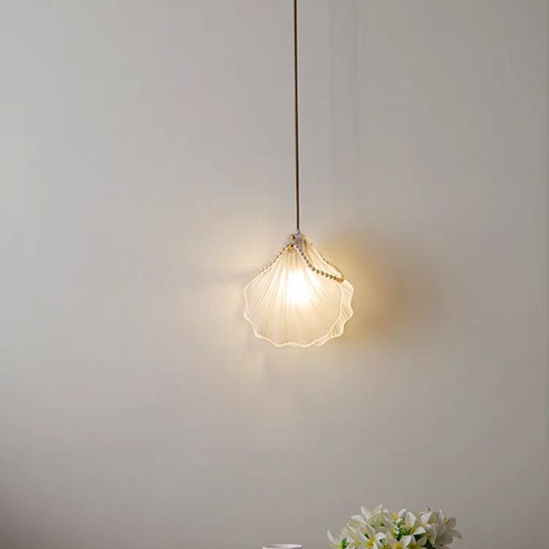 Kristy Bellissimo LED Lampada a Sospensione Metallo/Acrilico Art Déco Bianco Conchiglia di Perle Soggiorno/Camera da Letto