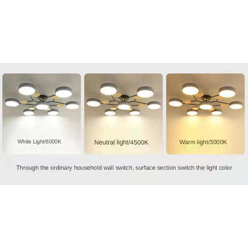 Arisha Moderne LED Plafoniere Metallo/Acrilico/Legno Bianco/Verde/Grigio Siggiorno