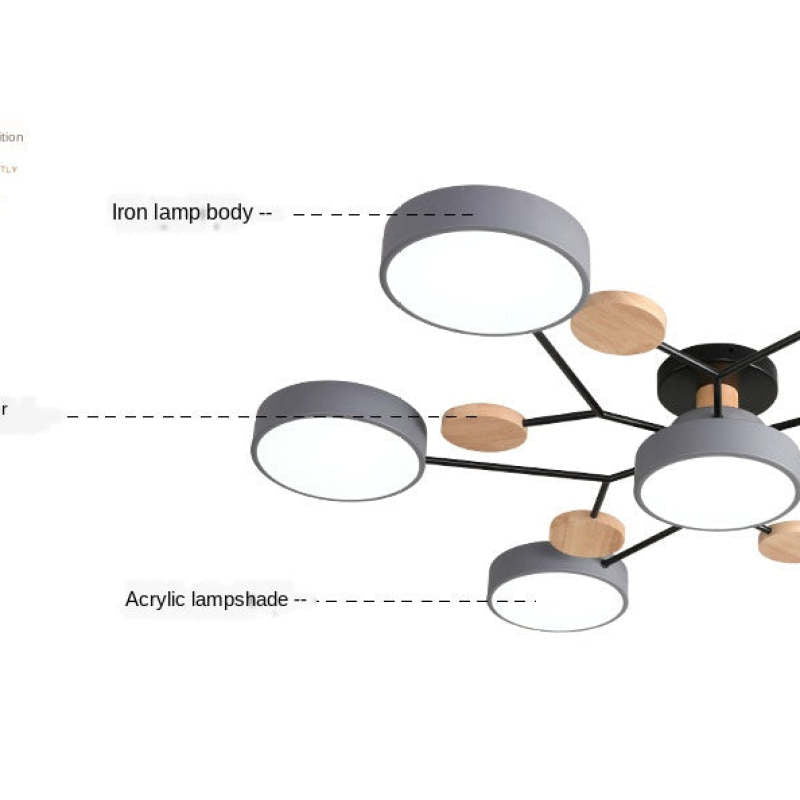 Arisha Moderne LED Plafoniere Metallo/Acrilico/Legno Bianco/Verde/Grigio Siggiorno