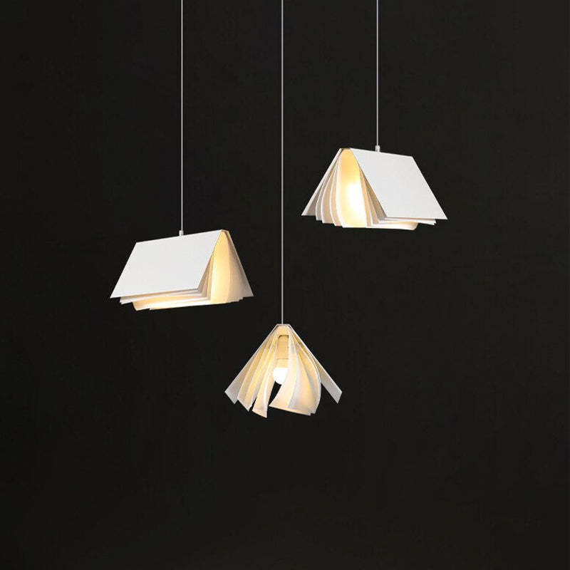 Arisha Lampada a Sospensione Tessuto Forma Artistica Libro Bianco/Grigio