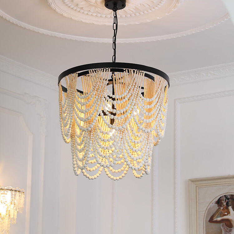 Silva Lampade a Sospensione LED Boho in Nero/Ruggine/Bianco Legno/Metallo per Soggiorno/Camera da Letto