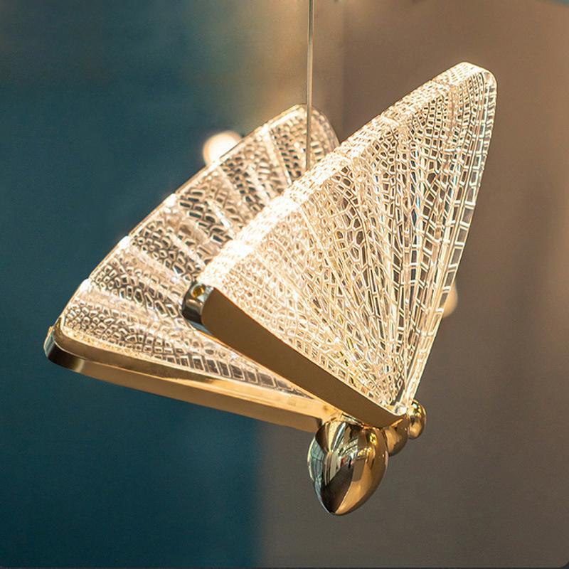 Arisha Lampada a Sospensione Art Deco Cristallo/Metallo Farfalla Camera da Letto Vintage